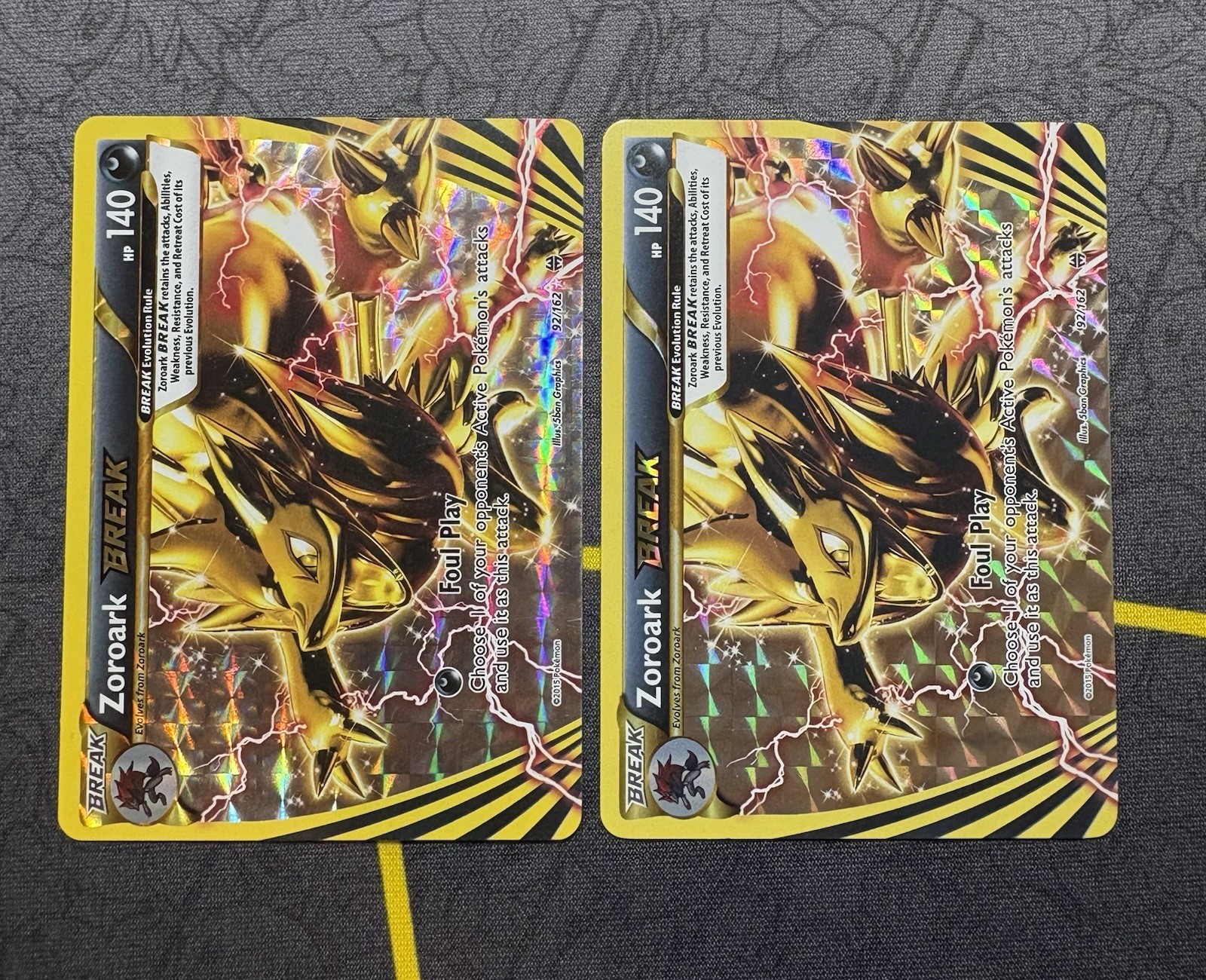 Zoroark Break – 2 Card Lot – Error Card – Excellent Condition- XY Breakthrough