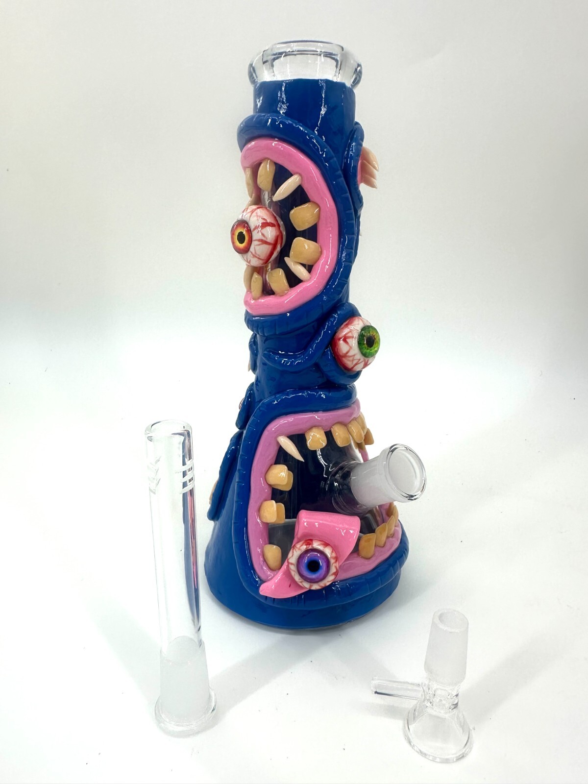 10″ 3D Glass Bongs Smoking Glass Water Pipe with 14mm catcher