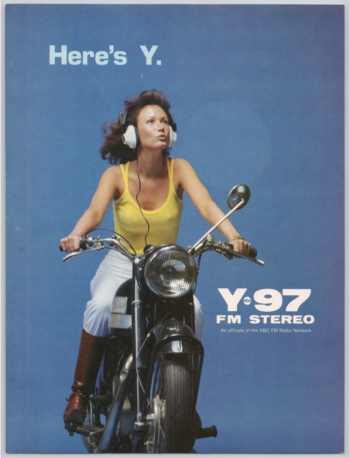 Y97 FM Stereo Radio Motorcycle Sacramento CA 1979 Vintage Print Ad
