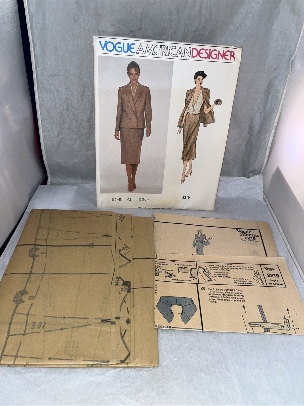 3 Vogue American Design Patterns Anthony 2219 Kasper 1957 La Renta 1785 Sz 6 Lbl