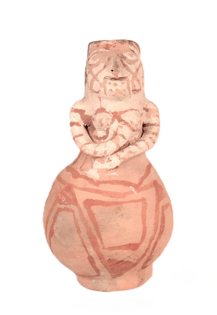 Mohave Effigy Jar ca. 1920 6.875″ H x 4.25″ L x 3.75″ W Hand Coiled Clay
