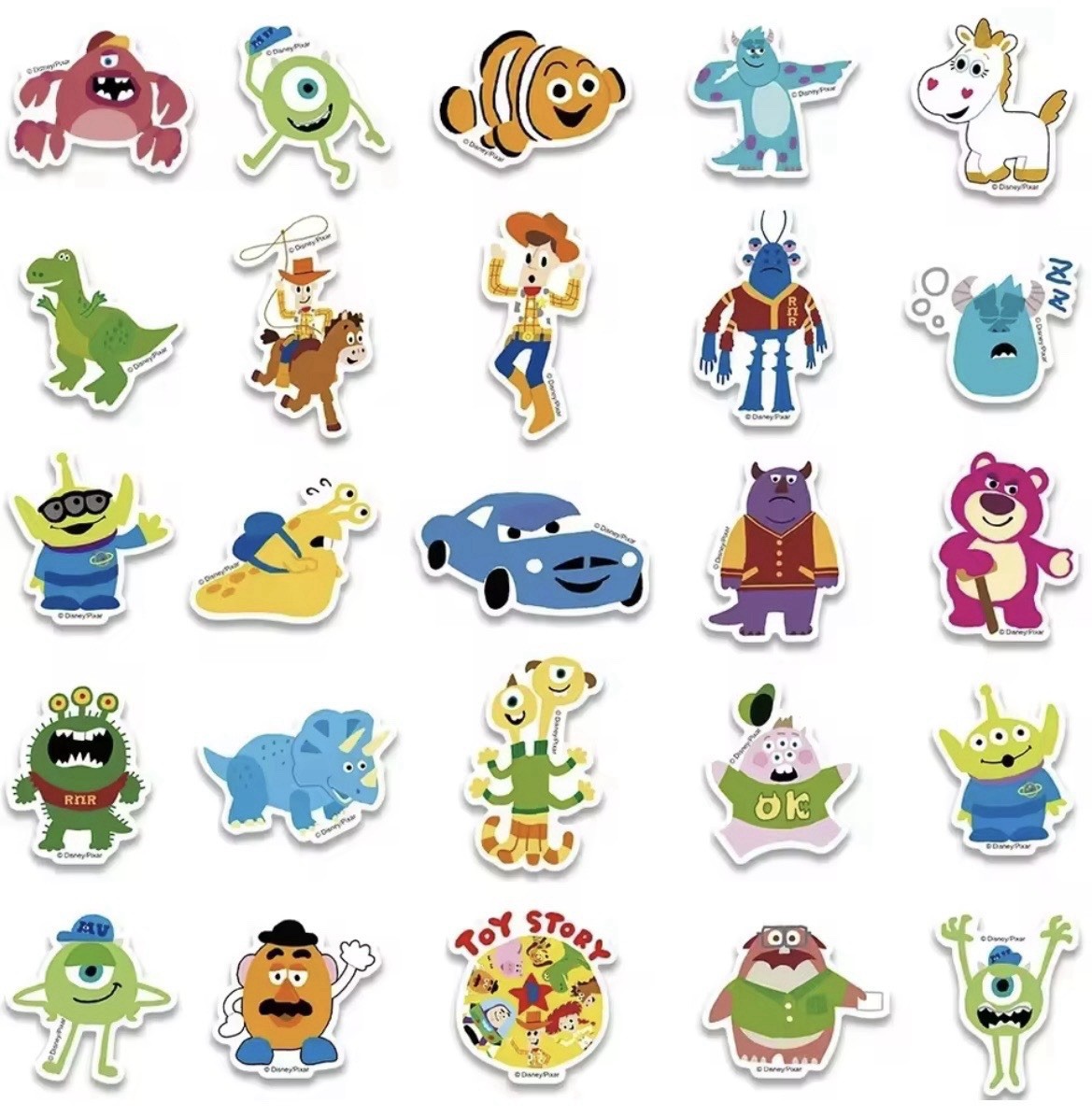 50 pcs Disney Pixar Sticker Set/ High Quality Cars and Toy Story Stickers
