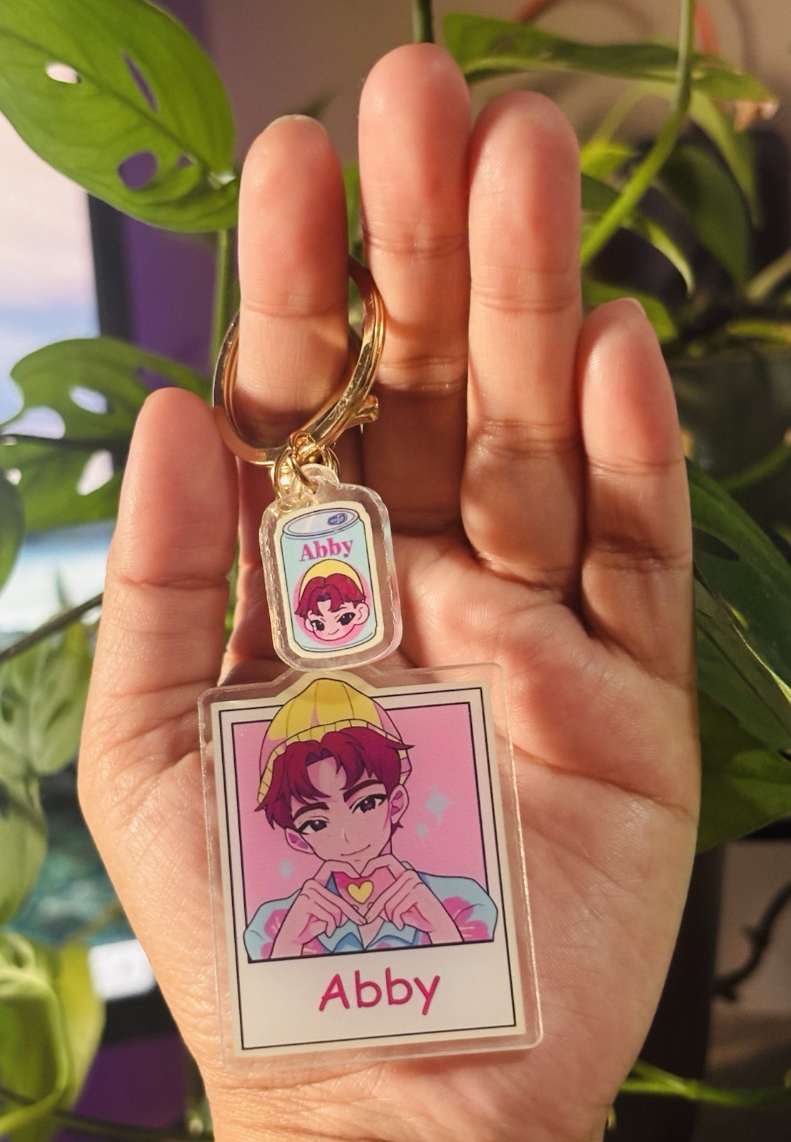 KPop Demon Hunter Saja Boys Abby Mini Soda Pop Custom Acrylic Keychain Anime