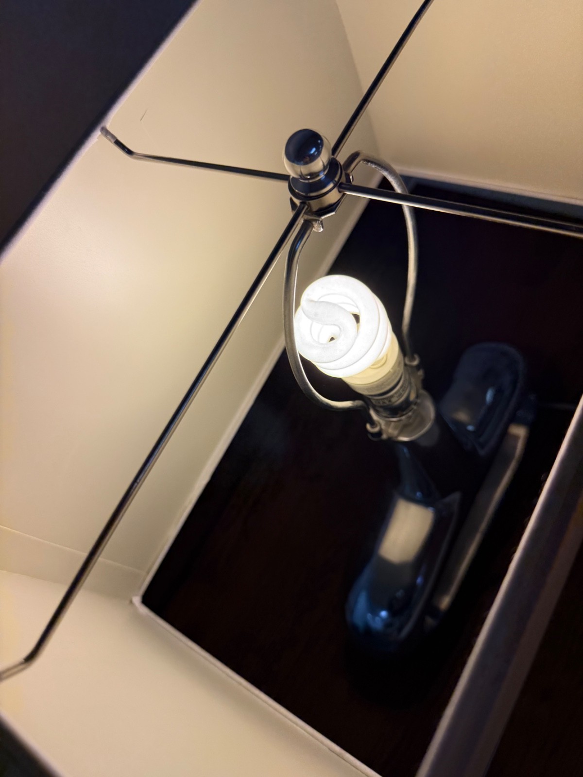 Mid Century Modern Aluminum Table Lamp Art Deco Geometric Ovoid Working