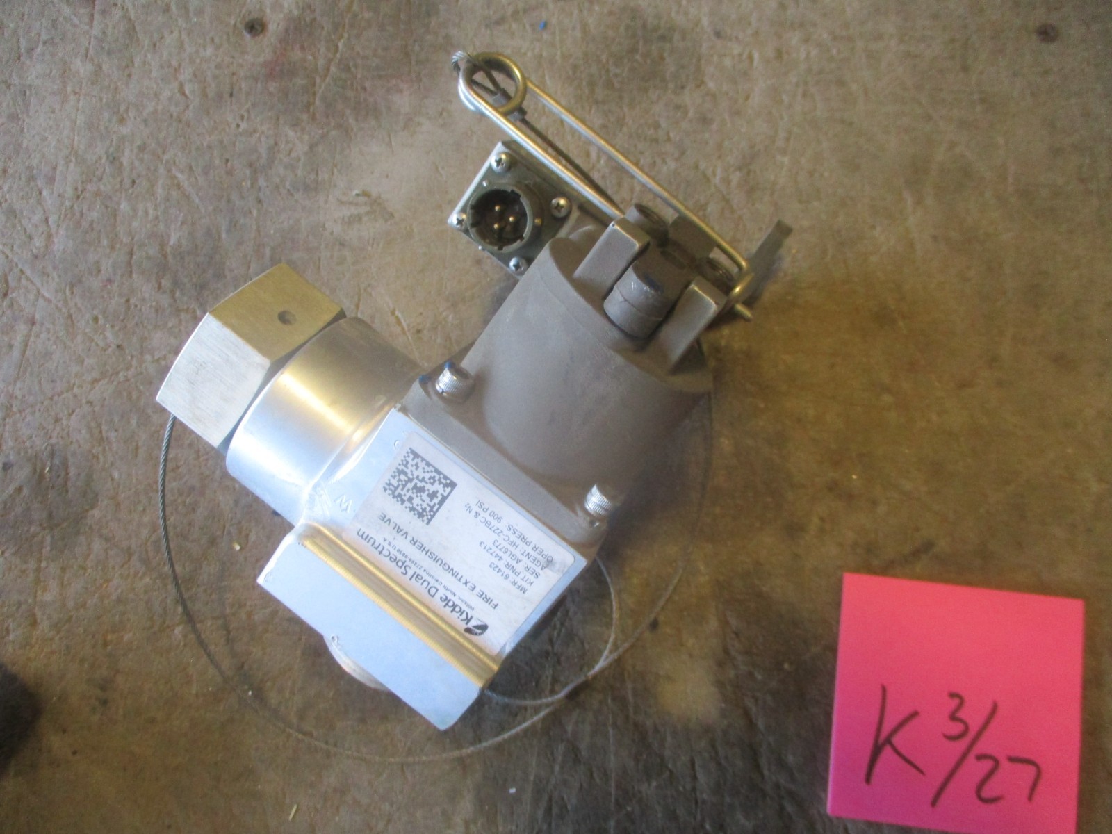 Used Dual Spectrum AFES Fire Bottle VALVE, Stainless/Alum, HMMWV etc. 447213