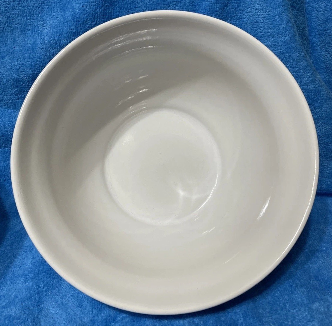 VGUC Vtg Over and Back White Ribbed Mixing Bowls 9 X 4.5 & 8 X 4 in OB2 & OB3