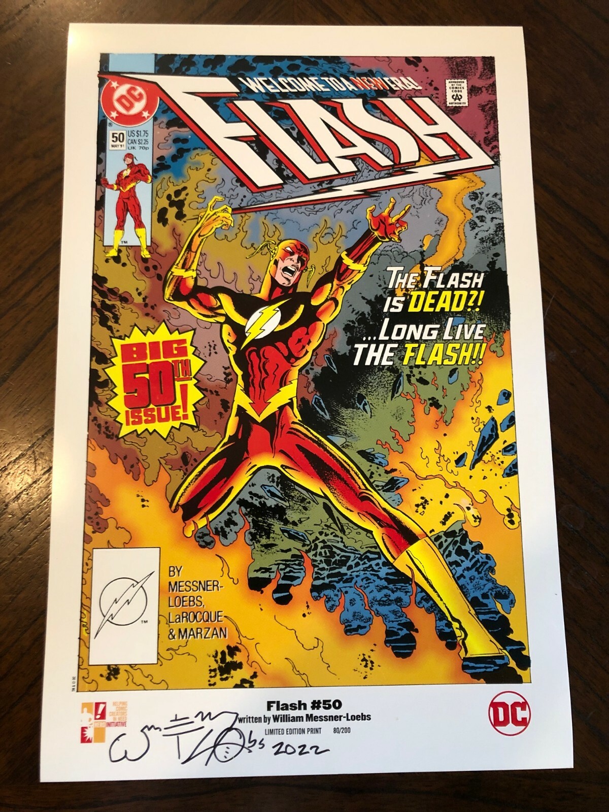 WILLIAM MESSNER-LOEBS signed THE FLASH #50 print, limited to 200!
