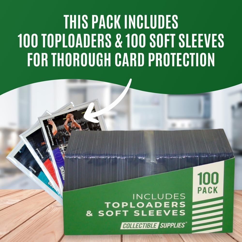 3″ x 4″ Toploaders and Clear Soft Sleeves for Trading Cards (100 count pack)