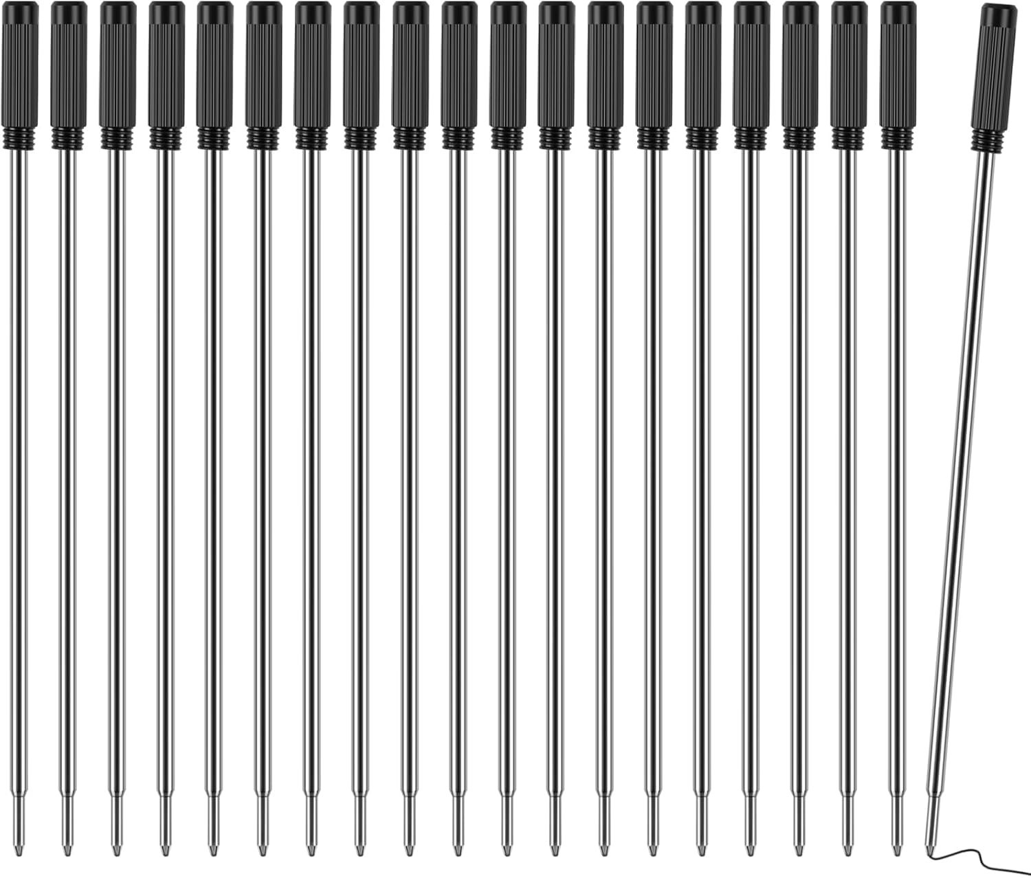 20 Pack Black Ballpoint Pen Refills 1mm Medium Tip for Twist Pens Replaceable US