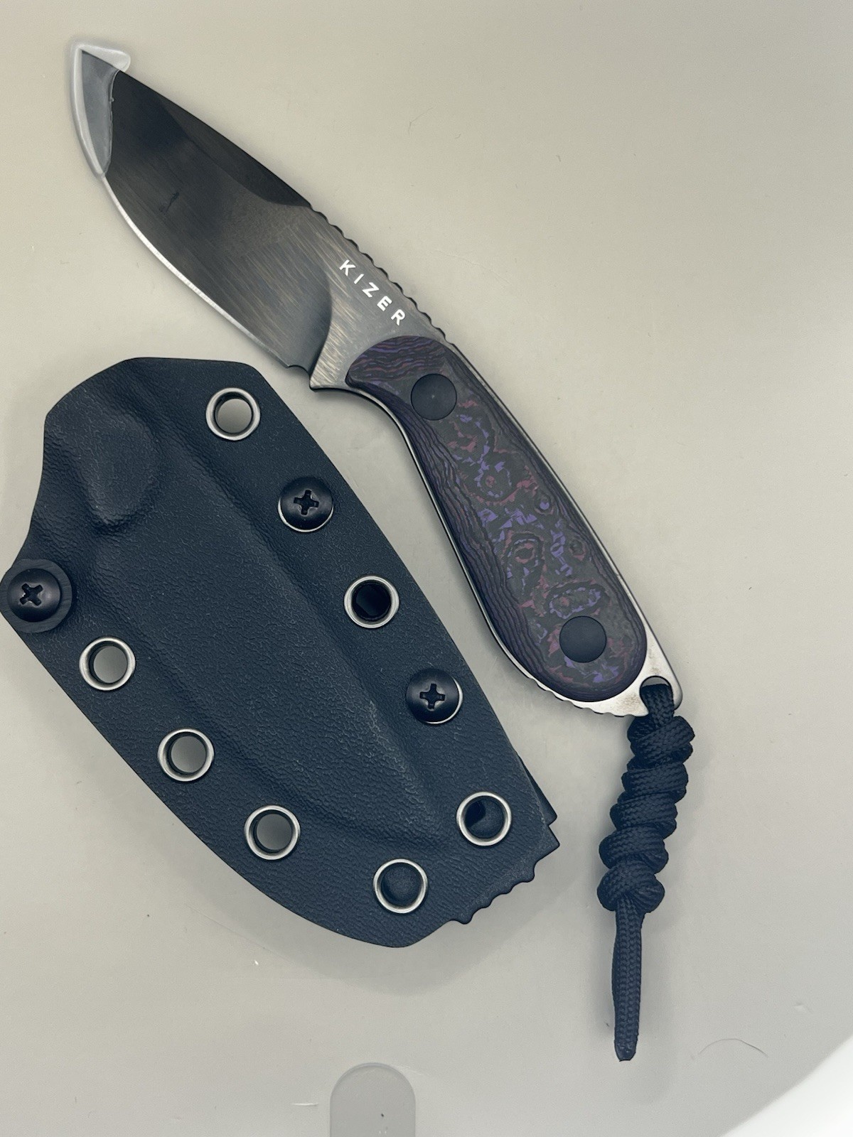 Kizer Buddy Compact 4V Blade Fixed Blade Fat Carbon Purple Haze Handle 1081A10