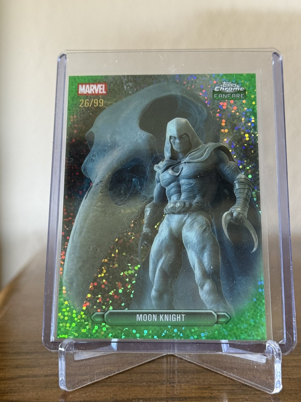2026 Topps Chrome Marvel Comics #FF-30 Moon Knight Green Speckle /99 Fanfare