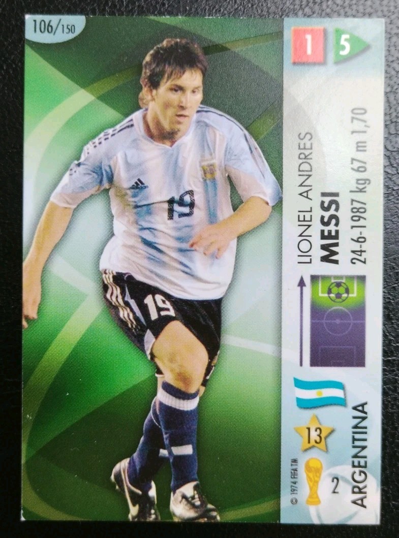 RARE LIONEL MESSI ROOKIE CARD PANINI GOAAAL CARD! WORLD CUP 2006 GERMANY #106