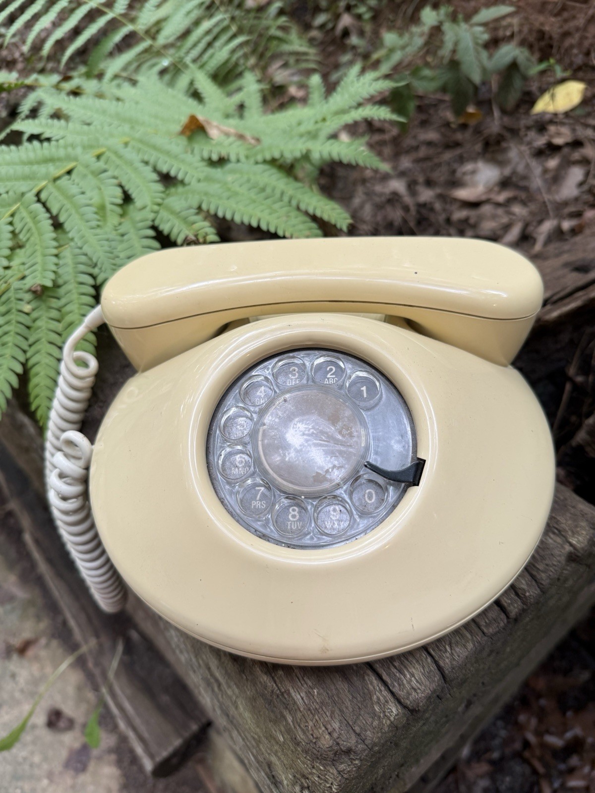 Vintage Northern Telecom Pancake Rotary Telephone – Cream Color