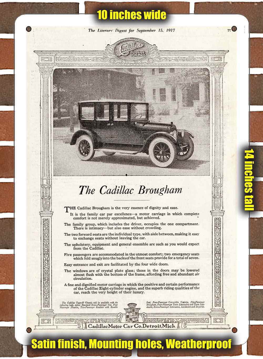 Metal Sign – 1918 Cadillac Type 57 Brougham- 10×14 inches