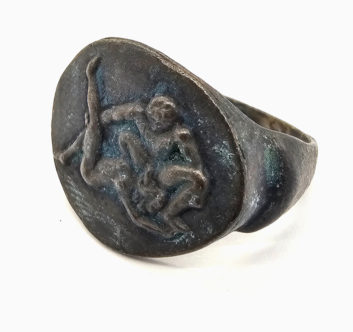 200 AD Ancient Roman Greek Ring SILVER Erotic Wearable Exquisite Condition