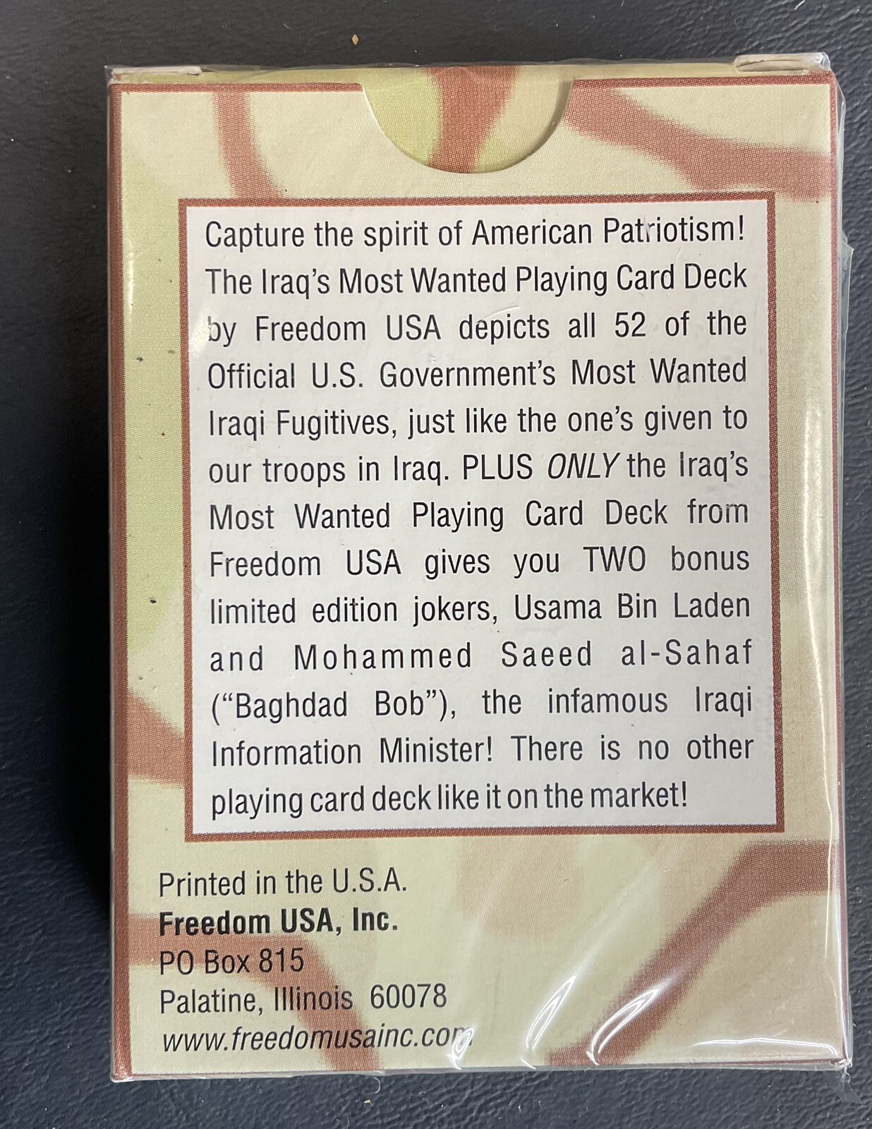 Iraq’s Most Wanted Authentic Playing Cards Limited Edition Joker VTG Sealed Deck