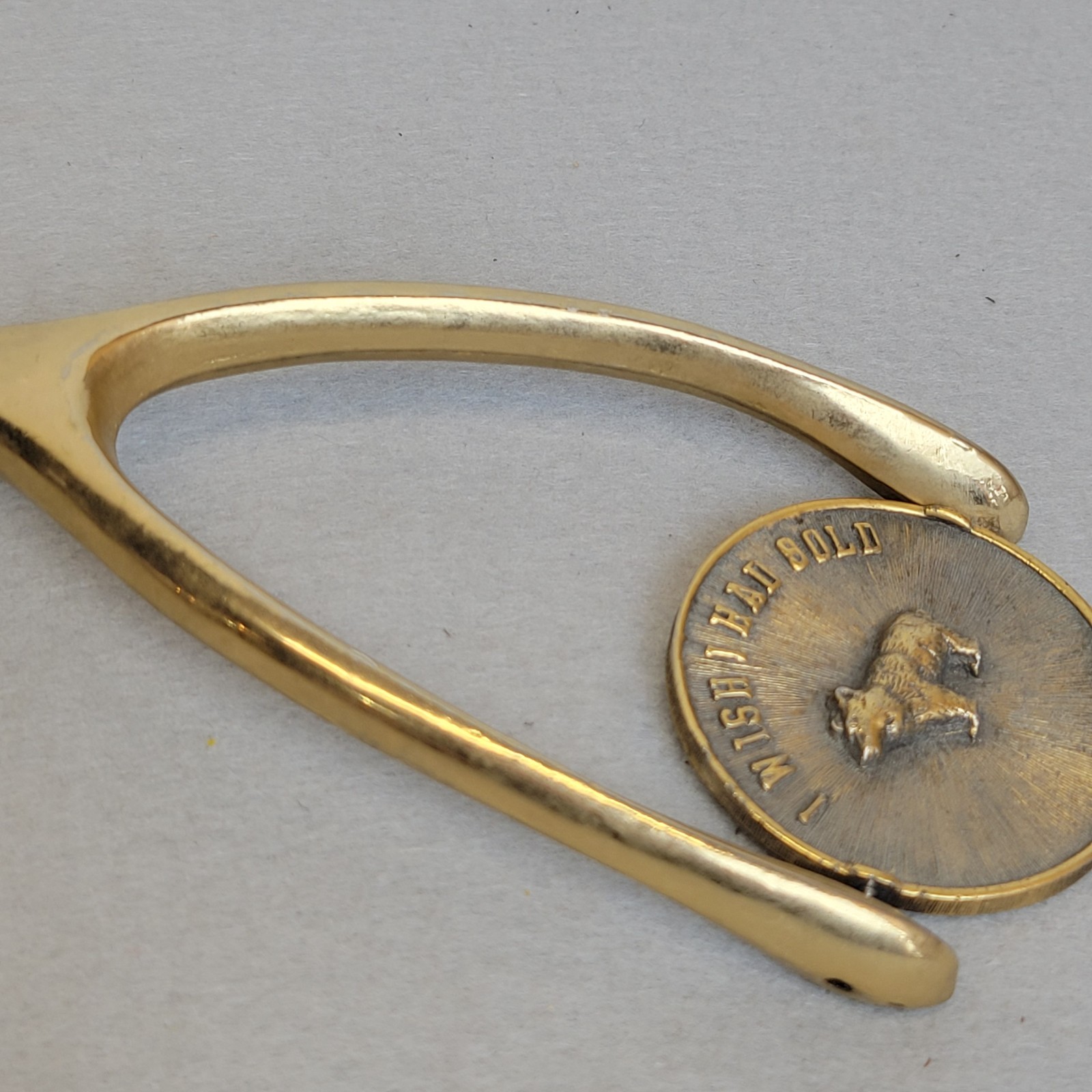 Vintage Bull & Bear Wishbone Spinner Ted Arnold Ltd Solid Brass Stock Market