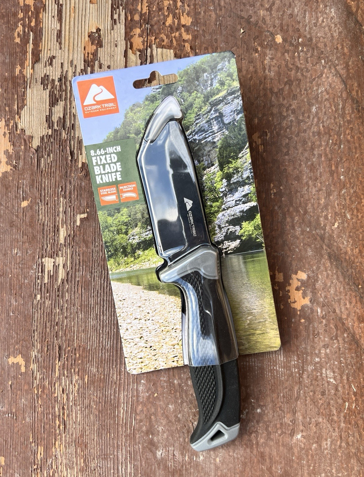 OZARK TRAIL 8.66-in Fixed Blade Knife & Sheath Stainless Steel Blade • Black