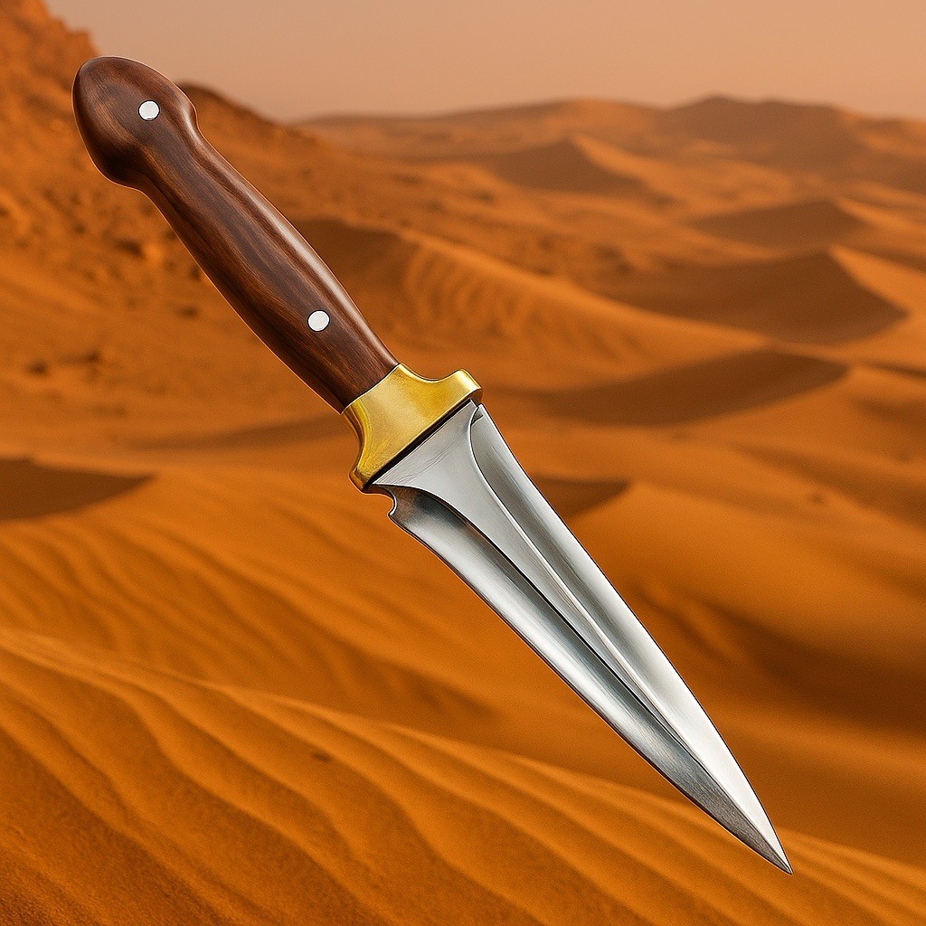 Double-Edged Military Dagger boot Knife Hunting Camel bone handle