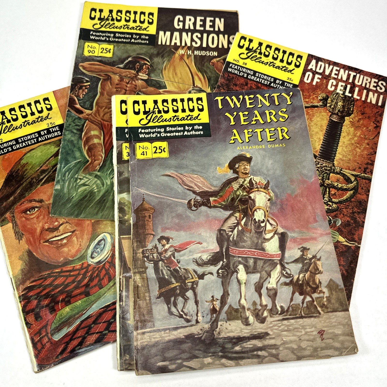 Classics Illustrated Lot of 5 Editions Vintage Comic Book Bundle Great Authors