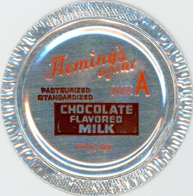 Milk Bottle Cap Cover – Fleming’s Dairy – Utica, OH (Ohio) – CHOCOLATE MILK