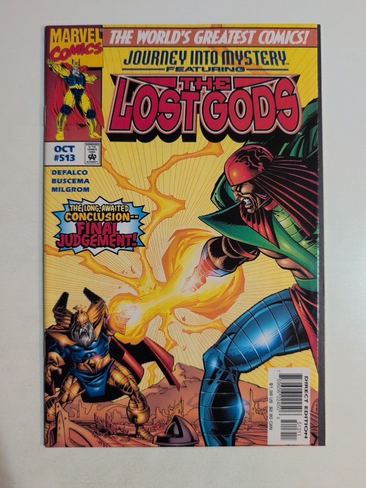Journey Into Mystery #513 Lost Gods Thor Sif Tom DeFalco Marvel Comics 1997