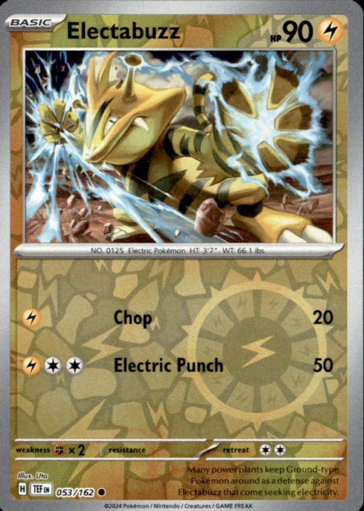 Pokemon | TEF | Electabuzz | 053/162 | Common Reverse Holofoil