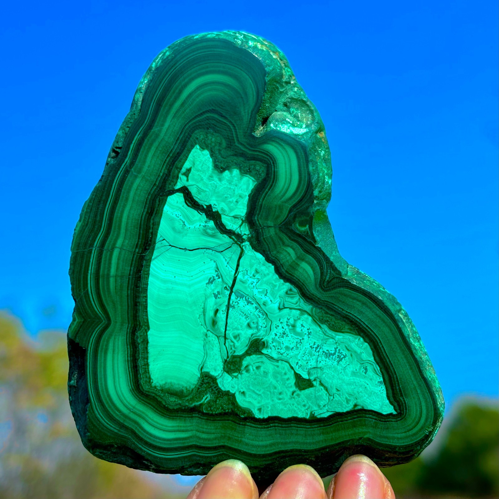 147G Natural glossy Malachite transparent cluster rough mineral sample