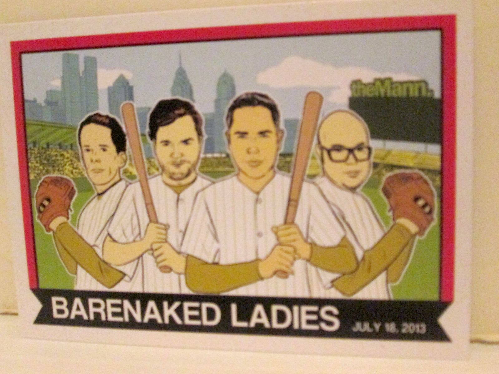 BARENAKED LADIES BEN FOLDS FIVE GUSTER 2013 MANN MUSIC CENTER PHILADELPHIA CARD