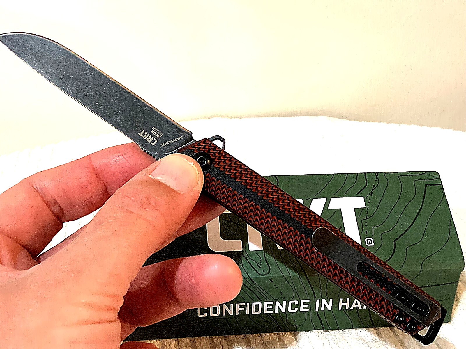 Tuolang 820 Snap On *RED* 8GR13MOV Steel Black Blade Folding Knife