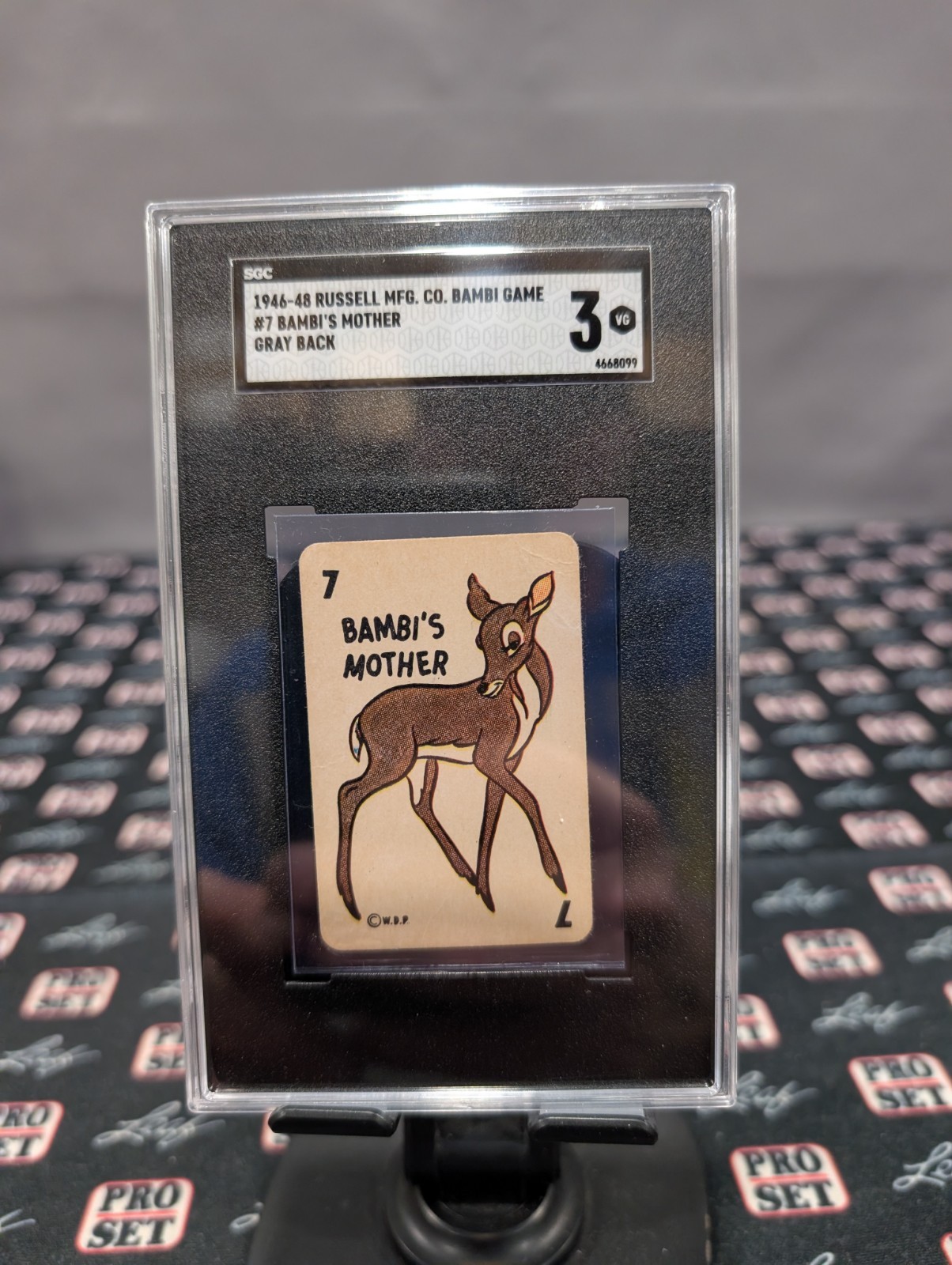 1946-48 RUSSELL MFG CO. #7 BAMBI’S MOTHER, GRAY BACK, SGC 3