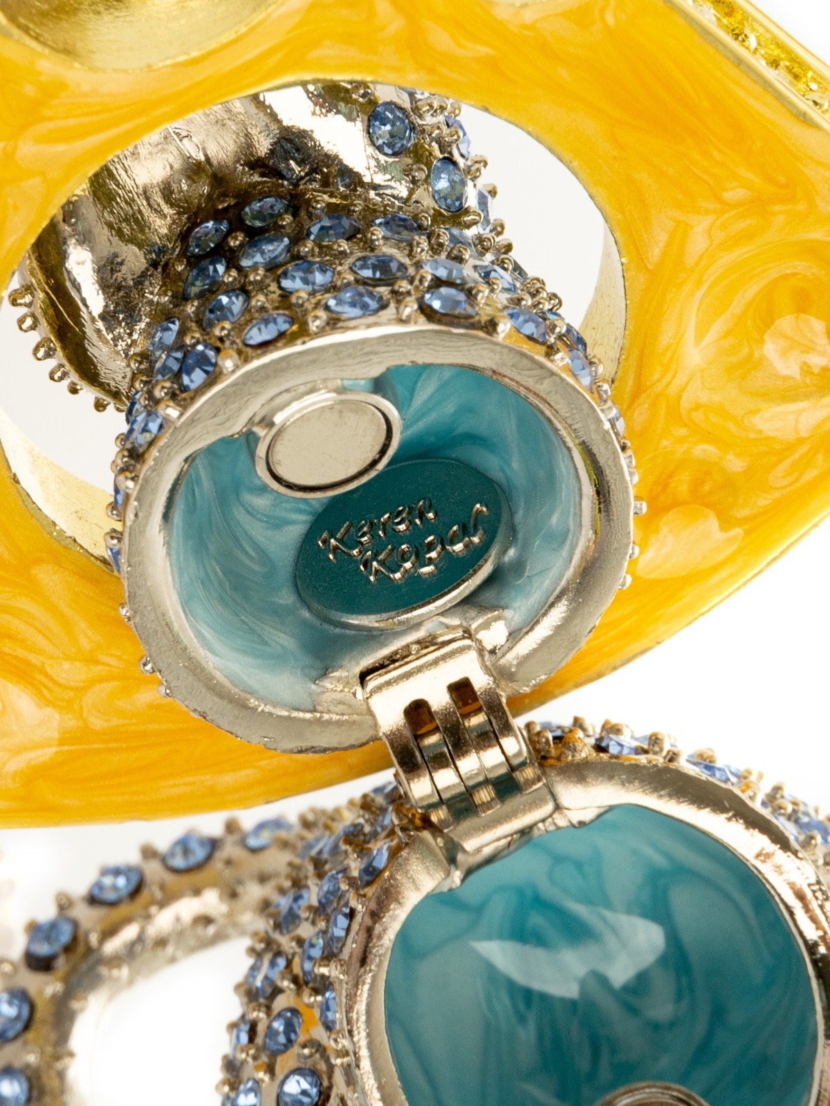 Keren Kopal Mouse with cheese Trinket box Decorated with Austrian Crystals