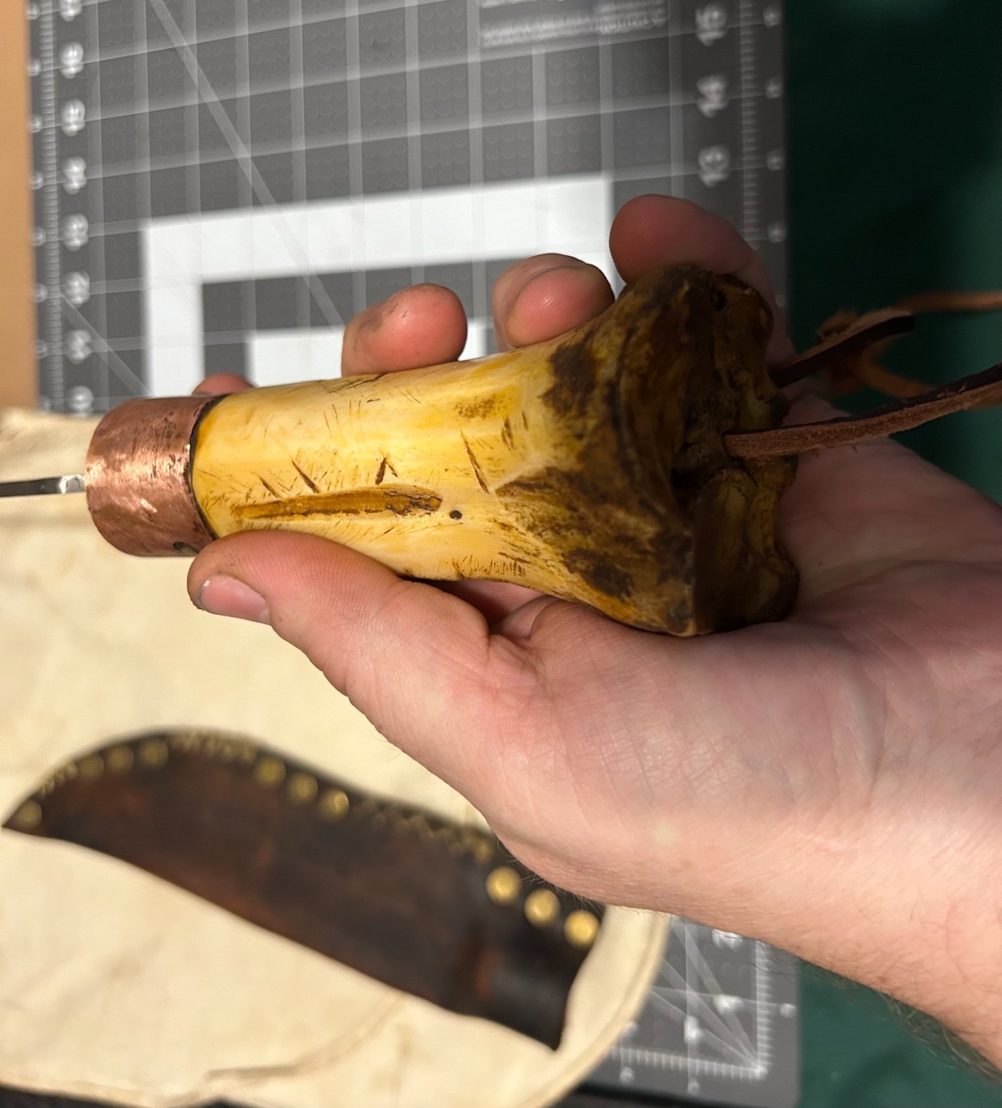 Handmade fixed blade Mountainman knife+sheath+pouch and haversack. RDV kit