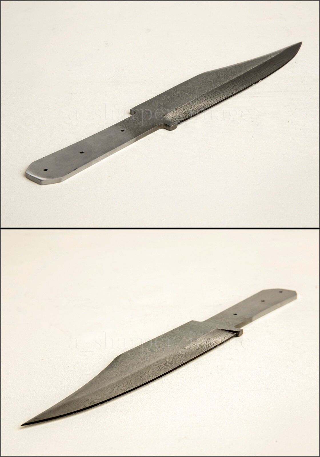 Coffin Bowie Knife 11.5″ OA Blank 266 Layer Damascus SHARP Handmade DIY