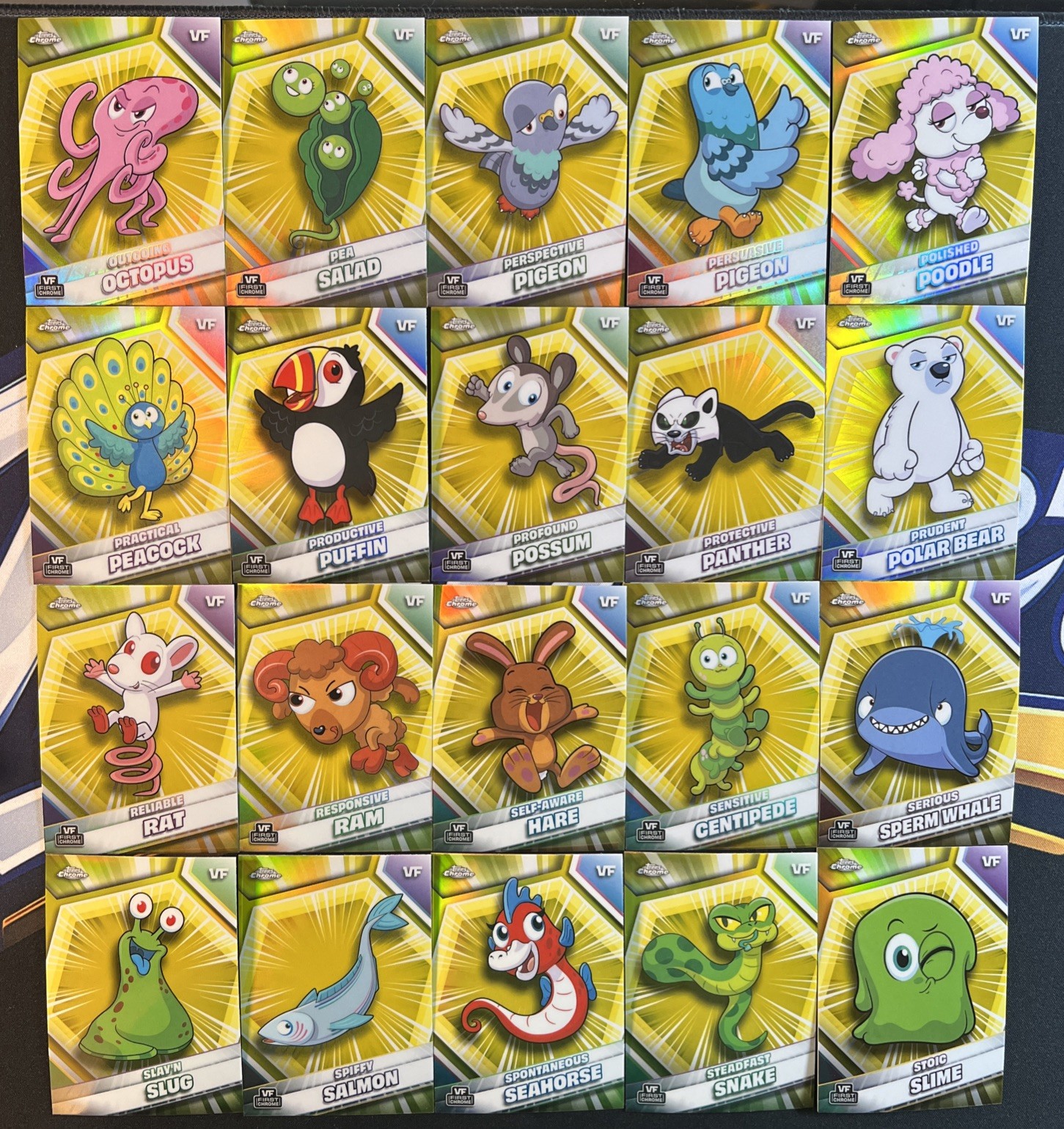 26’ Topps Chrome VeeFriends Yellow Refractor Lot No Dupes (117) W/ Black Cat 🔥