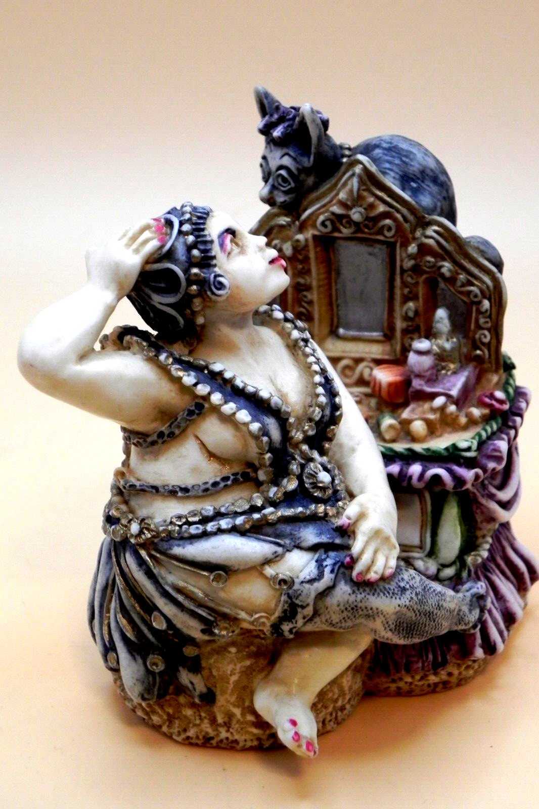 Harmony Kingdom Clair De Lune Collection Josephine And Cat Crushed Marble Ltd Ed