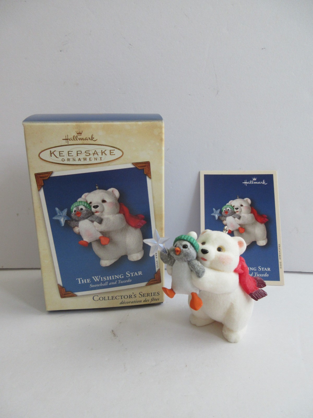 Hallmark Keepsake Ornament 2002 The Wishing Star Snowball and Tuxedo Bear #2 NEW