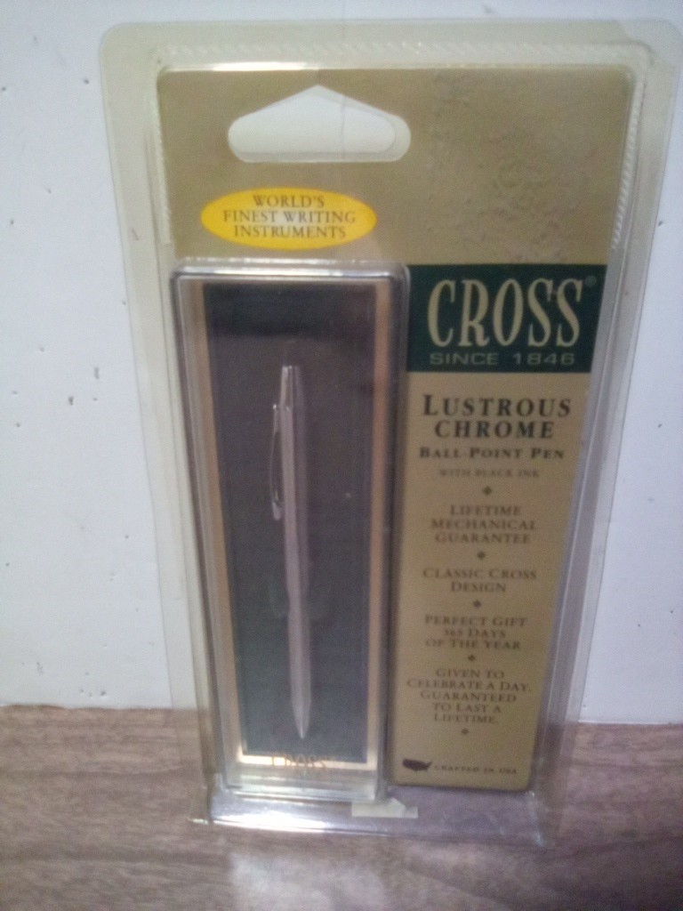 Vintage 1994 Still in Packaging Cross Lustre Chrome Ball Point Pen Black Ink