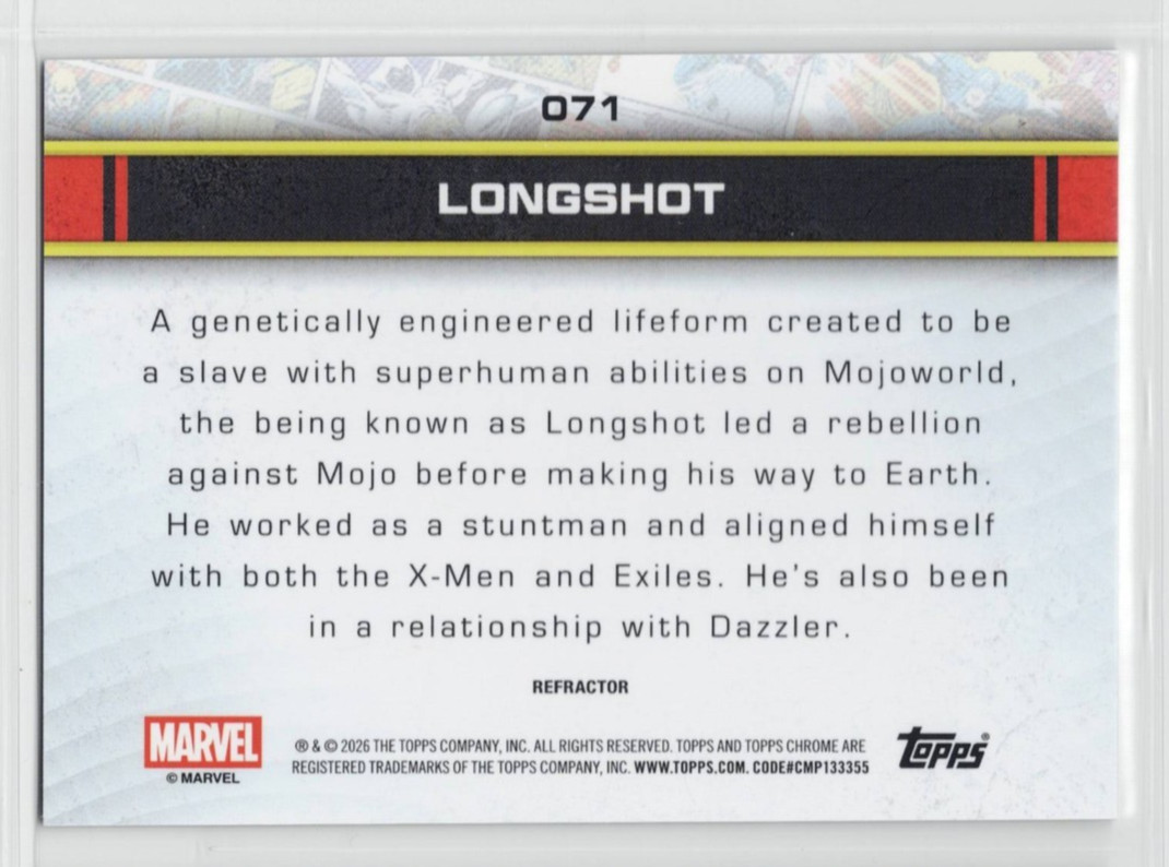 2026 Topps Chrome Marvel Rainbow Refractor Parallel Card #071 – LONGSHOT