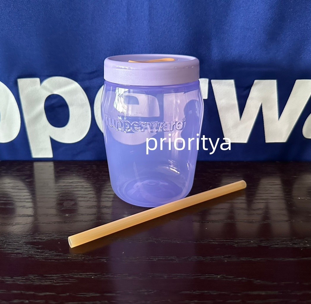 Tupperware Universal Jar with Straw Cover 550ml/18.6oz New – Choose Your Color