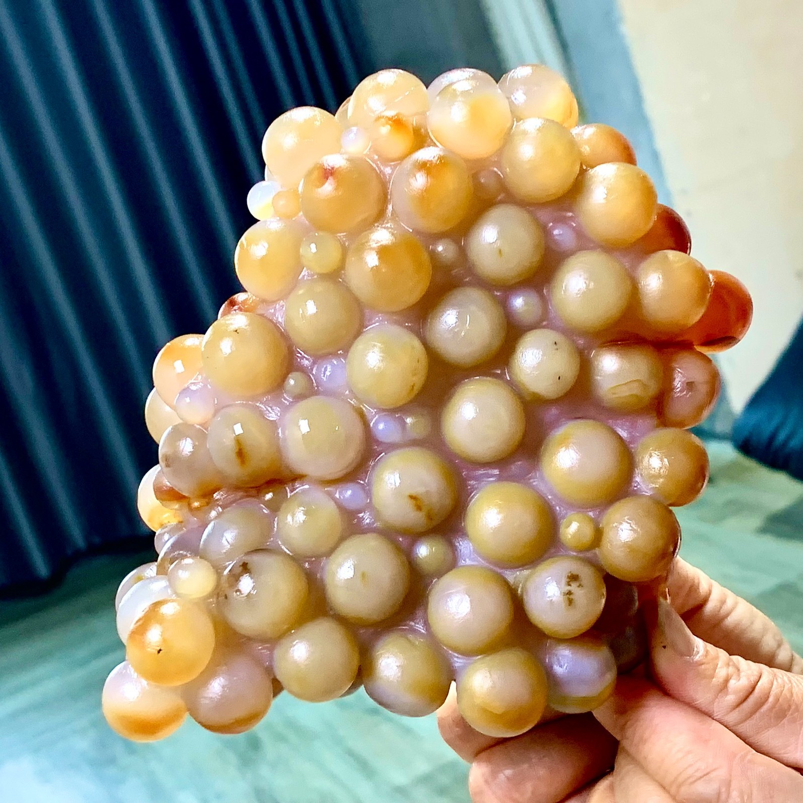 2.35LB Natural Gobi Agate Eye Agate grape shape Crystal Madagascar mineral