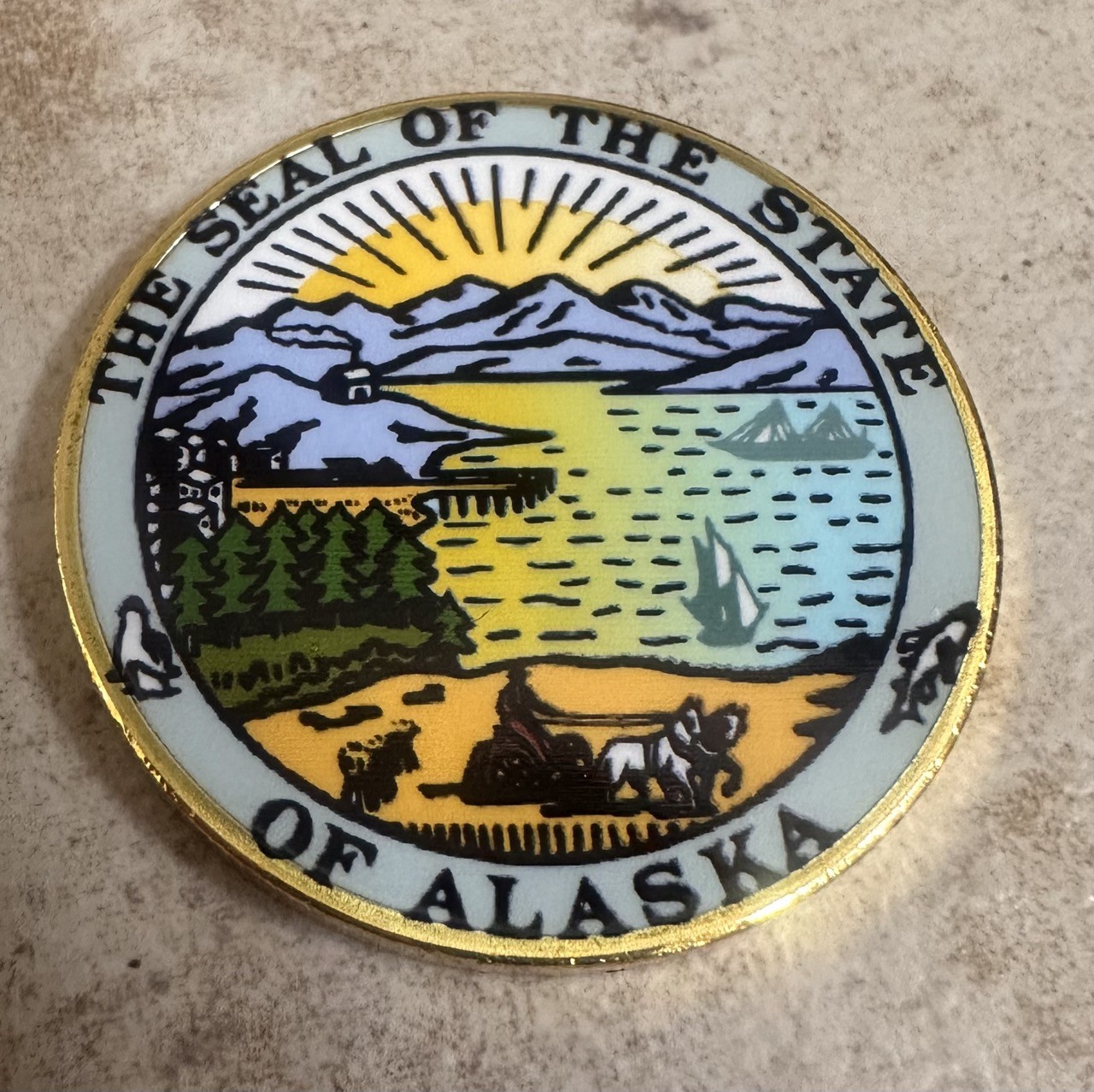ALASKA State Seal Colorized Collectible Challenge Coin ·IN STOCK· ·GREAT GIFT·