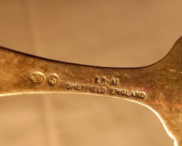 Antique Sheffield Mother Of Pearl Handle Cheese / Marrow Scoop Spoon – 5 3/8″