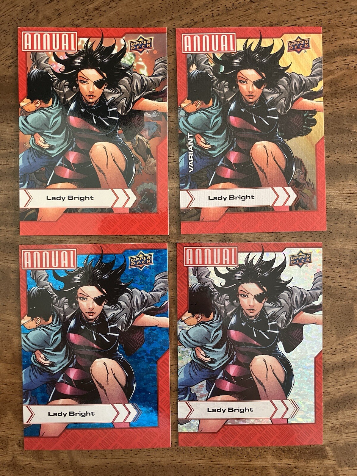 Marvel Annual 2022-23 Lady Bright Lot Of 4 Silver Sparkle Blue Parallel Canvas