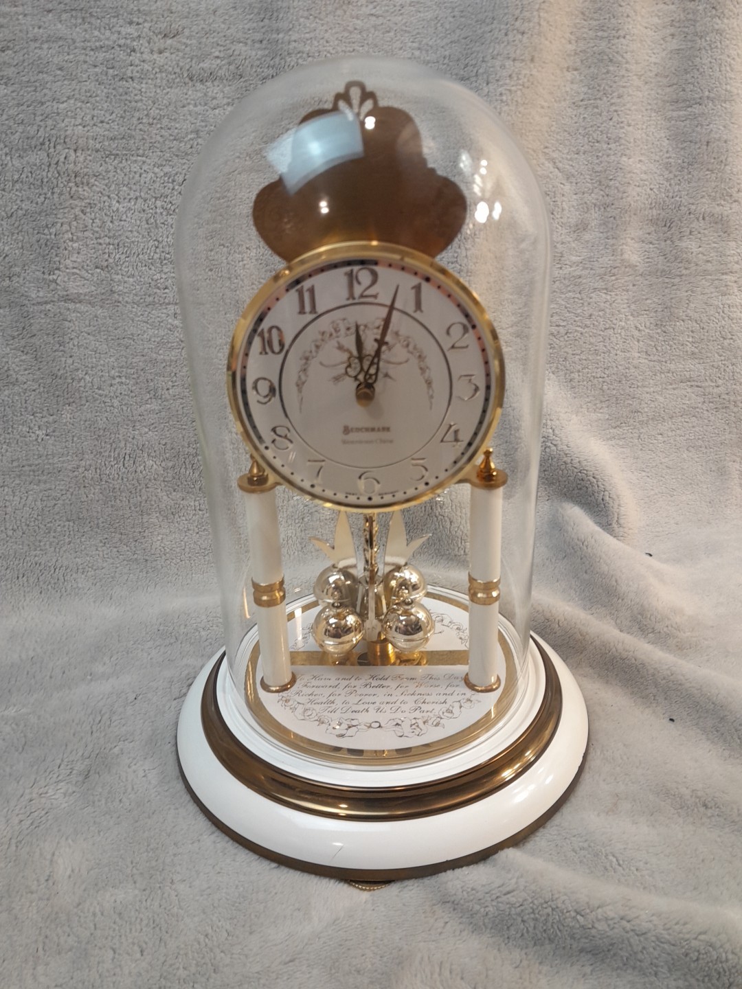 BENCHMARK Anniversary Clock- K. Mauch W/Wedding Vows- Unengraved