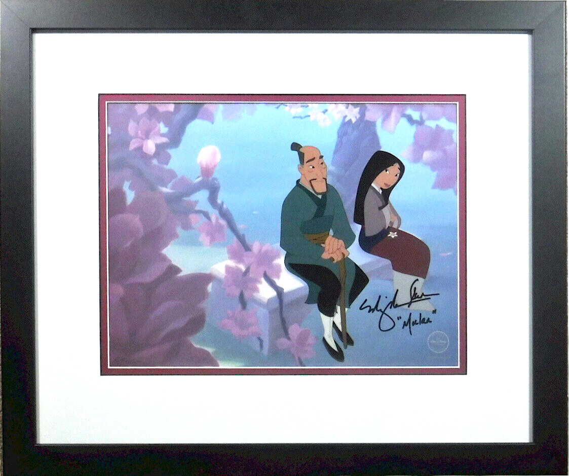 ✅ Ming NA signed on cel Disney sericel Mulan cel Beautiful Blossom New Frame