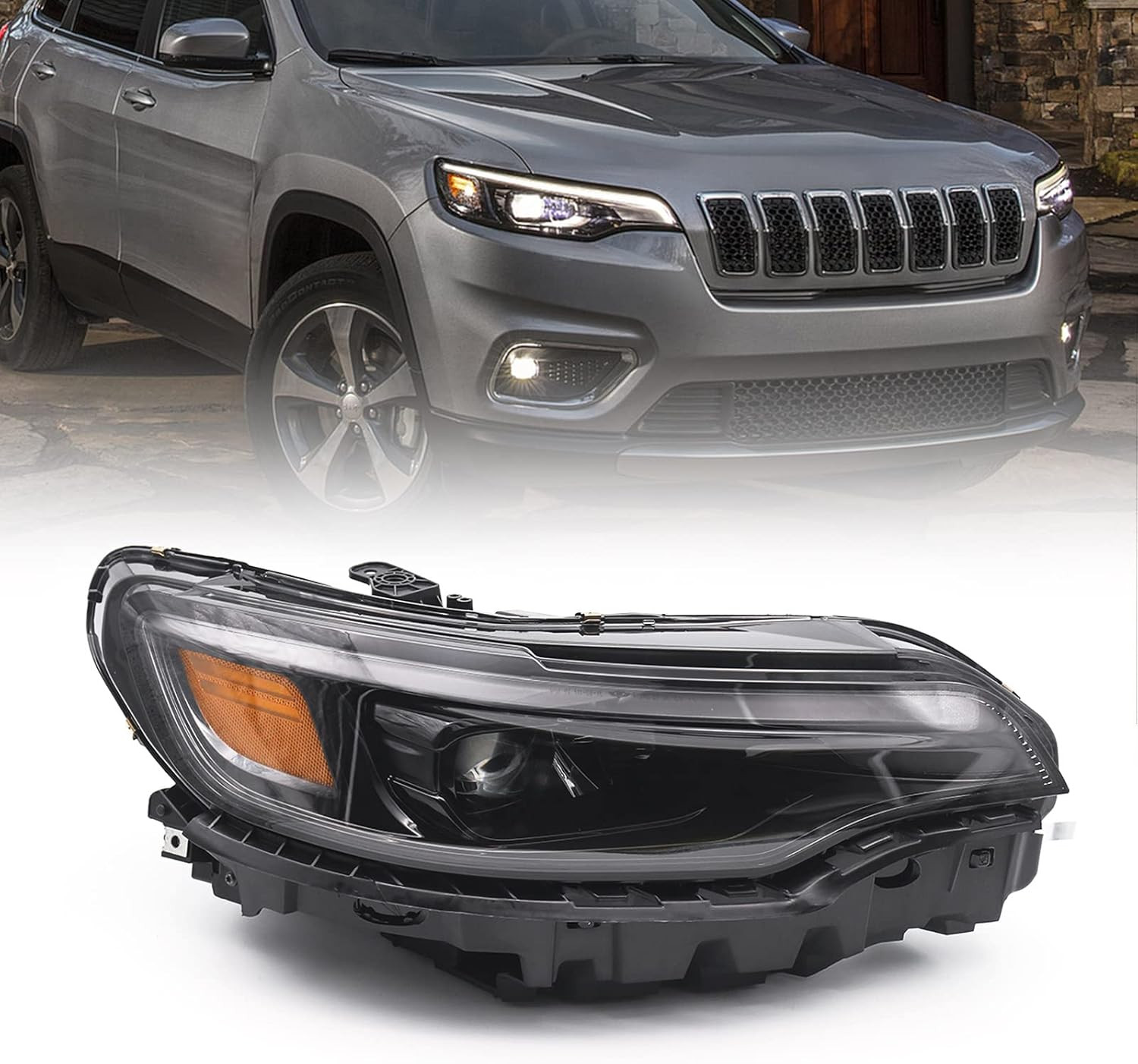 – for Jeep Cherokee Headlight Assembly 2019 2020 2021 2022 Xenon HID Right Passe