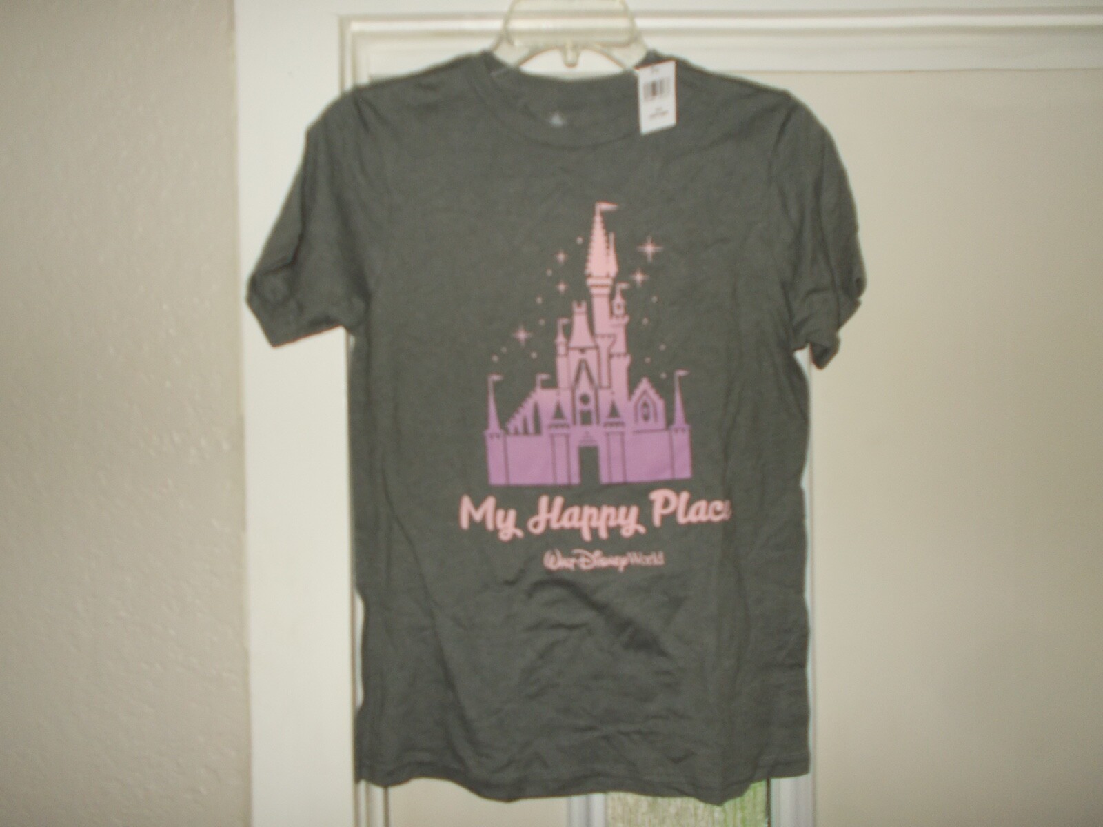 Disney Parks WDW My Happy Place Gray T-Shirt Size YOUTH Large