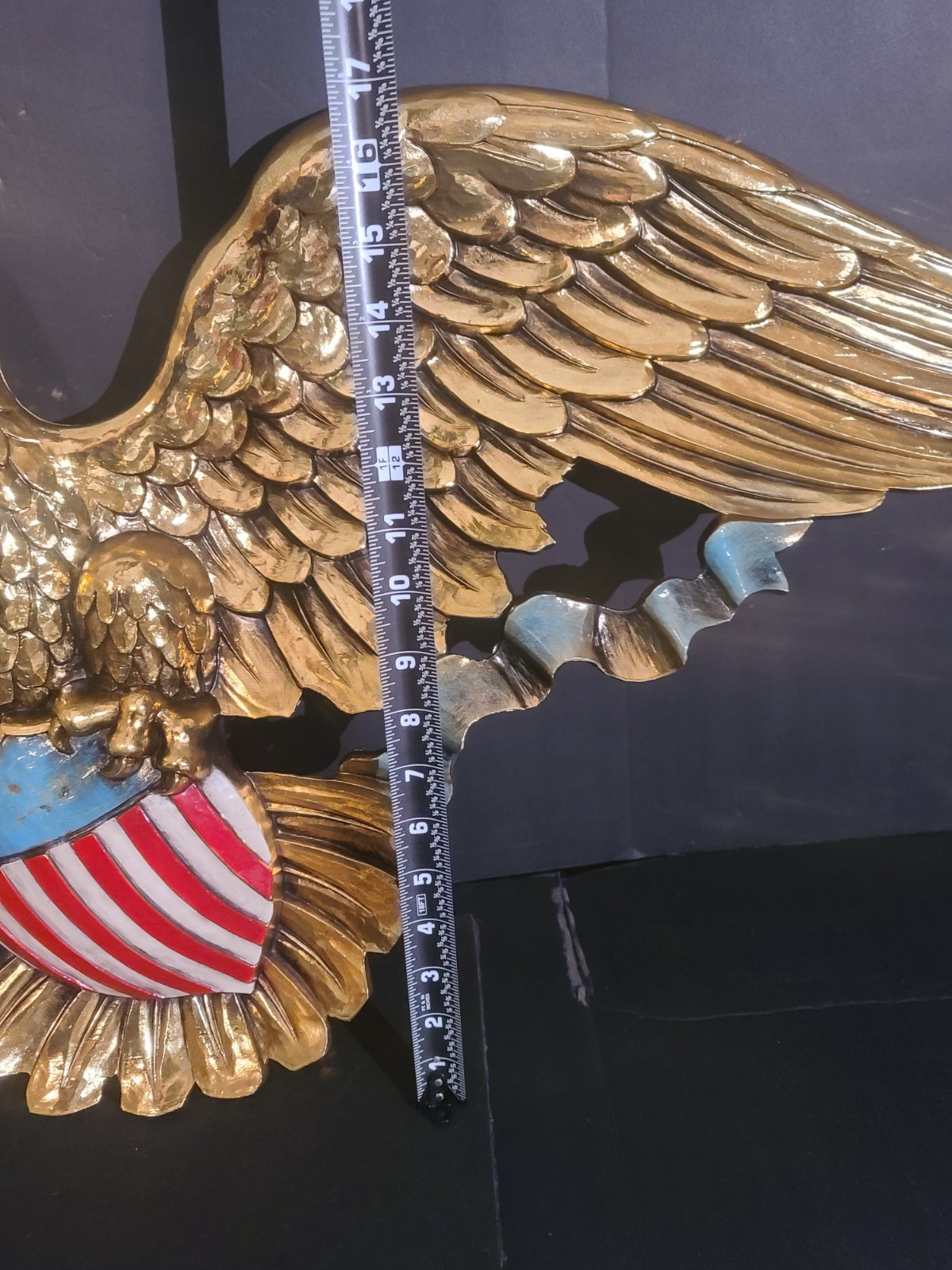 Vintage Syroco American Eagle Wall Hanging Plaque Model 3762 46” X 18″ Mfg 1963