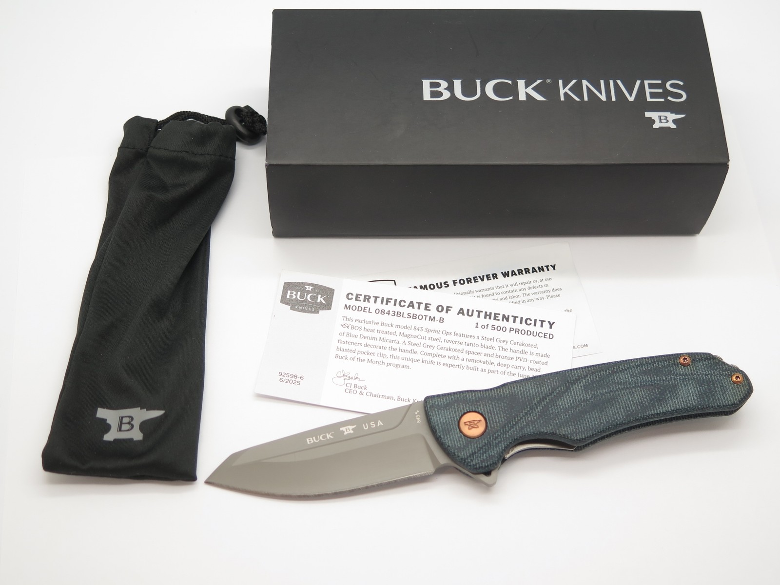 2025 Buck 843 BOTM Sprint Ops Magnacut Reverse Tanto Folding Pocket Knife